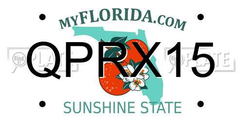 QPRX15 Florida License Plate