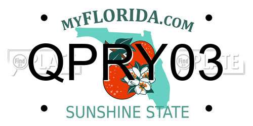 QPRY03 Florida License Plate