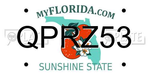 QPRZ53 Florida License Plate
