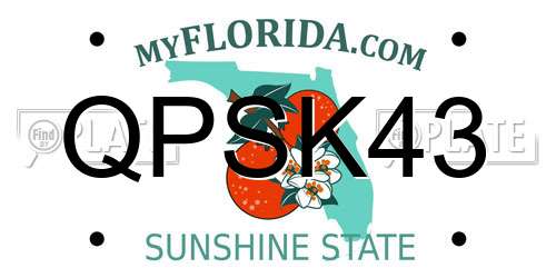 QPSK43 Florida License Plate