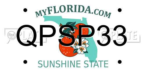 QPSP33 Florida License Plate