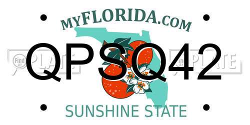 QPSQ42 Florida License Plate