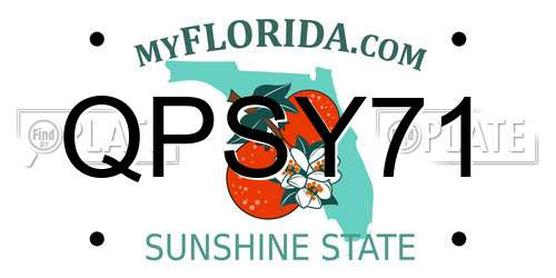 QPSY71 Florida License Plate