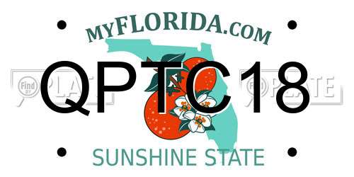 QPTC18 Florida License Plate