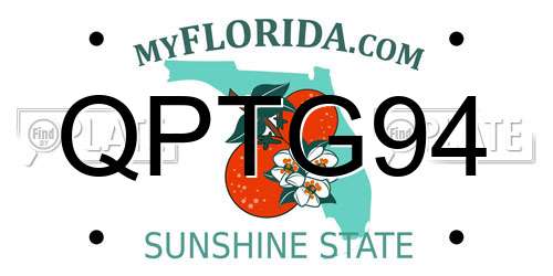 QPTG94 Florida License Plate