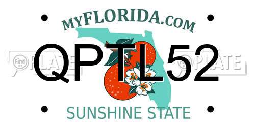 QPTL52 Florida License Plate