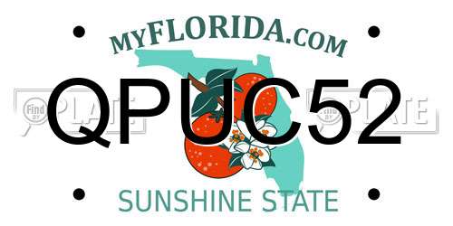 QPUC52 Florida License Plate
