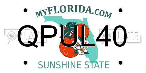 QPUL40 Florida License Plate