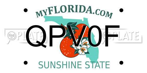 QPV0F Florida License Plate