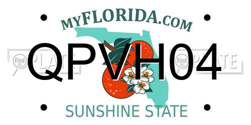 QPVH04 Florida License Plate