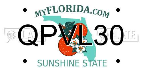 QPVL30 Florida License Plate
