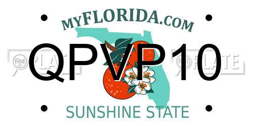 QPVP10 Florida License Plate