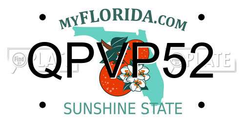 QPVP52 Florida License Plate
