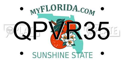 QPVR35 Florida License Plate