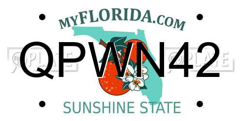 QPWN42 Florida License Plate