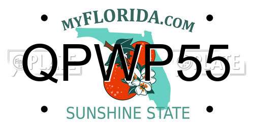 QPWP55 Florida License Plate