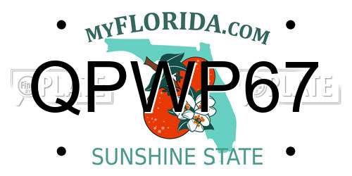 QPWP67 Florida License Plate