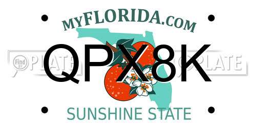 QPX8K Florida License Plate