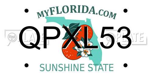 QPXL53 Florida License Plate