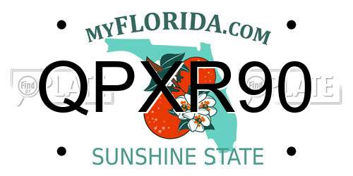 QPXR90 Florida License Plate