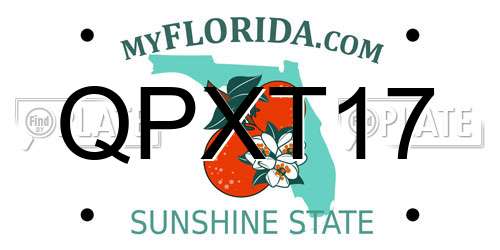 QPXT17 Florida License Plate