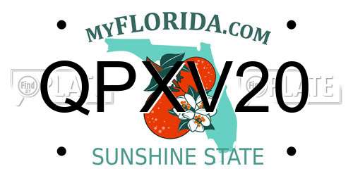 QPXV20 Florida License Plate