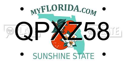 QPXZ58 Florida License Plate