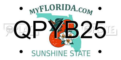 QPYB25 Florida License Plate