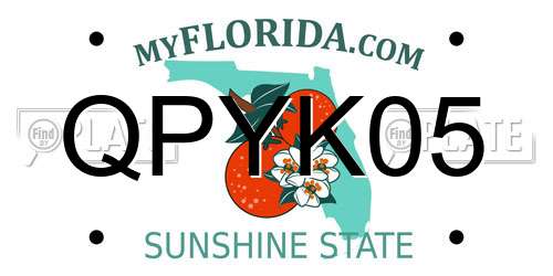 QPYK05 Florida License Plate