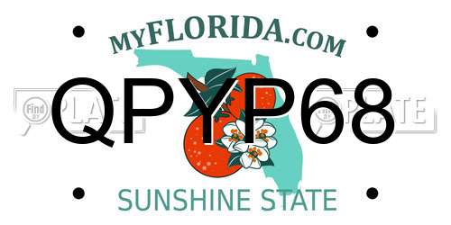 QPYP68 Florida License Plate