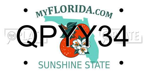 QPYY34 Florida License Plate