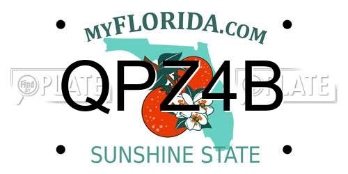 QPZ4B Florida License Plate