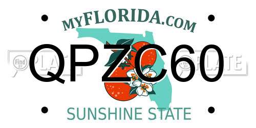 QPZC60 Florida License Plate