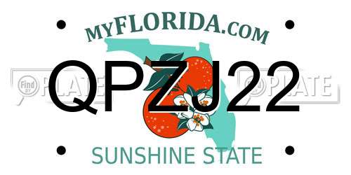 QPZJ22 Florida License Plate