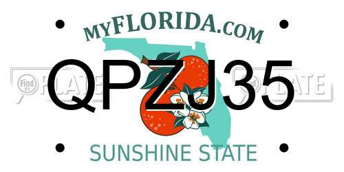 QPZJ35 Florida License Plate
