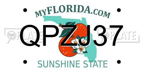 QPZJ37 Florida License Plate