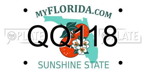 QQ118 Florida License Plate
