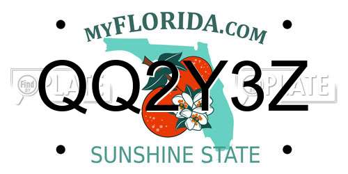 QQ2Y3Z Florida License Plate