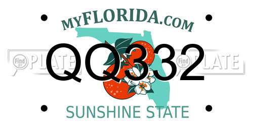 QQ332 Florida License Plate