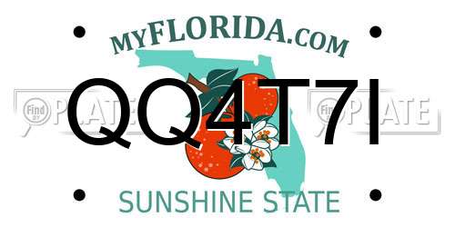 QQ4T7I Florida License Plate