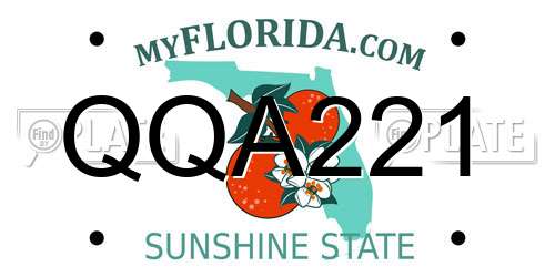 QQA221 Florida License Plate