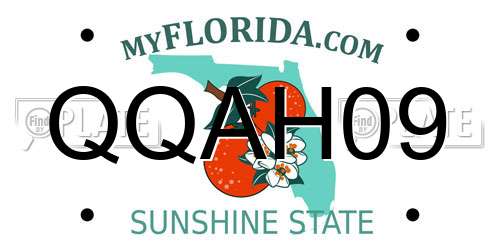 QQAH09 Florida License Plate