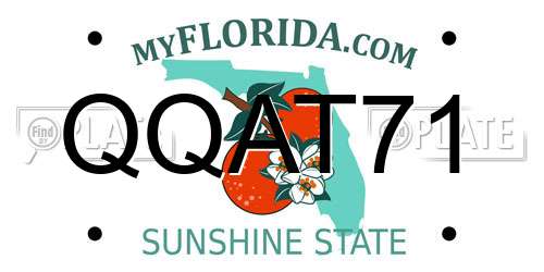 QQAT71 Florida License Plate
