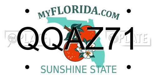 QQAZ71 Florida License Plate