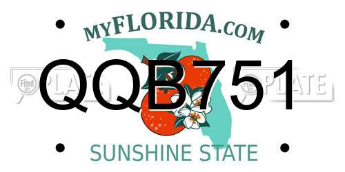 QQB751 Florida License Plate