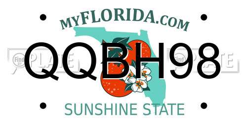 QQBH98 Florida License Plate