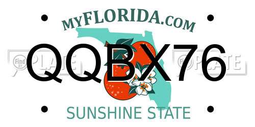QQBX76 Florida License Plate