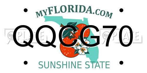 QQCG70 Florida License Plate