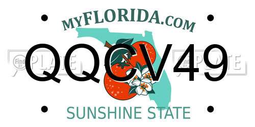 QQCV49 Florida License Plate