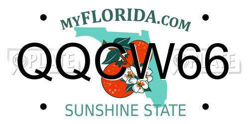 QQCW66 Florida License Plate